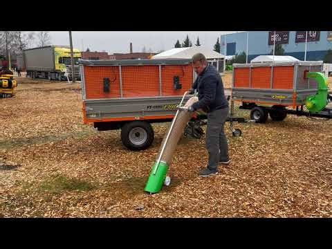 Woodchip vacuuming with Foresteel Leaf Trailer Vacuum