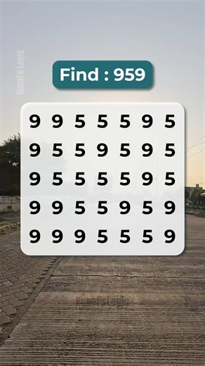Can you find : 959 🤔 #BrainTeaser #Search #PuzzleTime | Kunal’s Logic
