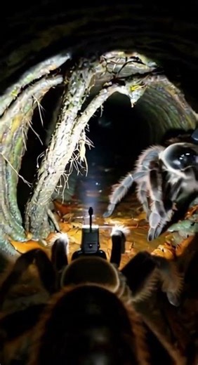 Goliath Birdeater POV: Micro Camera Explores Amazon Underground Burrow