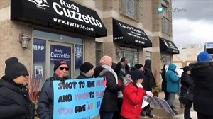 Three separate rallies against the province’s new autism funding model are being held across the province on Friday, including this one outside the office of Mississauga—Lakeshore MP Rudy Cuzzetto. READ HERE: http://ow.ly/FRKZ30nIvWM | CityNews Toronto