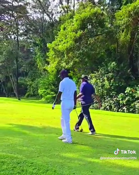 Training for spiritual battles... and friendly golf matches too! And when your spiritual son thinks he can beat you at golf... Pray for him!😄 #bishopdavidmuriithi #houseofgrace #golf