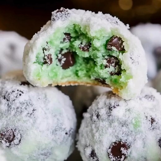9.3K views · 38 reactions | Mint Chocolate Chip Snowball Cookies...