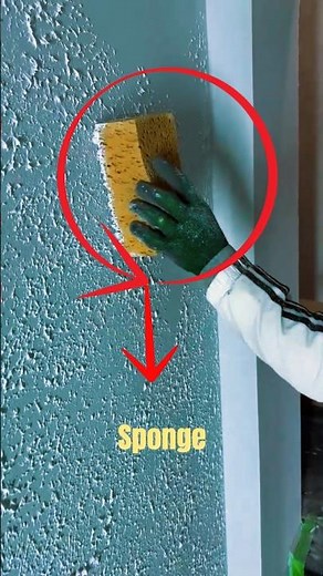 Amazing Wall Texture Technique Using Sponge Tool – Modern Wall Finishing Ideas. #shorts #trending