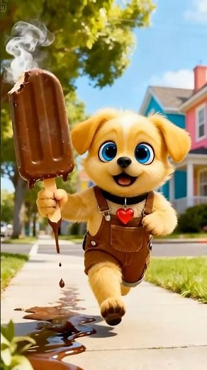 This Puppy Has a Sweet Plan! He Buys ONE GIANT Chocolate Popsicle…and Shares It with EVERYONE!🐶🍫🍦