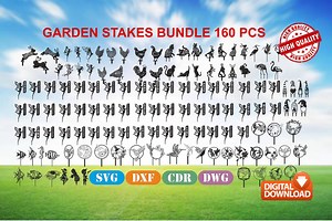 Garden Stakes High Quality Vector Drawing File for Laser Cutting ( Dxf , Dwg , Cdr , Svg ) - Etsy