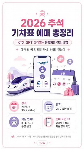 추석 기차표 예매전 확인사항