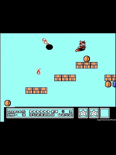 Super Mario Bros. 3 (NES) – World 5-6 The sky gets more dangerous with every step. Precise jumps are the only way forward. Classic Mario challenge continues ☁️🍄 #SuperMario #Mario3 #NES #RetroGames #ClassicGaming