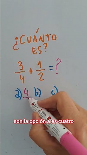 Math test: fractions with multiple choice