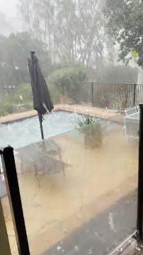 Huge Hail Batters Brisbane Pool During Damaging Storm