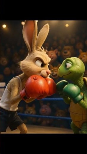 The Funniest Boxing Match Ever🐇🥊 vs 🐢#PixarStyle #FunnyBoxing