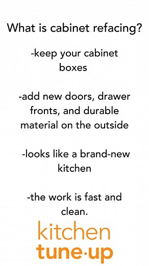 Cabinet refacing gives your kitchen a fresh, updated look. We keep your strong cabinet boxes and add new doors, drawer fronts, and durable material on the outside. It looks like a brand-new kitchen, but the work is fast and clean. Most refacing jobs in Knoxville and Farragut take only a few days, so your kitchen stays usable while we work. | Kitchen Tune-Up Knoxville, TN | Facebook