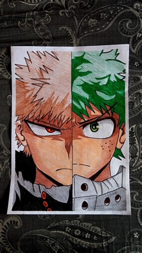 Drawing IZUKU MIDORIYA Vs BAKUGO KATSUKI 🧡💚🔥💯 #Shorts #drawing #bakugo #izukumidoriya #anime