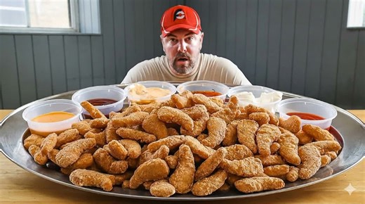Man attempts 7,000 calories - 150 chicken nuggets food challenge alone