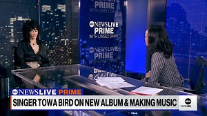 Singer-songwriter Towa Bird joins ABC News' Linsey Davis to talk her debut album "American Hero," and opening for Billie Eilish. Bird tells Davis that live performance, starting in a band she formed in high school, was "the catalyst for my love of music." | ABC News Live