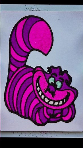 Cheshire Cat 🐱 Alice in Wonderland Magical Cat #youtubeshorts #art