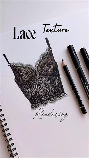 How to Render Lace Texture Fashion Illustration #LaceTexture #FashionIllustration #TextureRendering