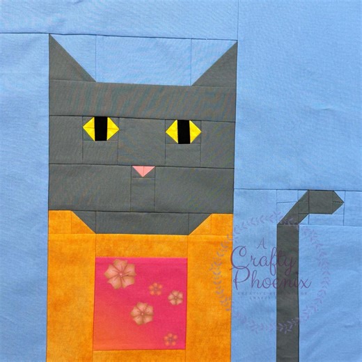 Sweater Cat PDF Quilt Block Pattern, Traditional Piecing, Finishes at 16.5 Inches Square - Etsy