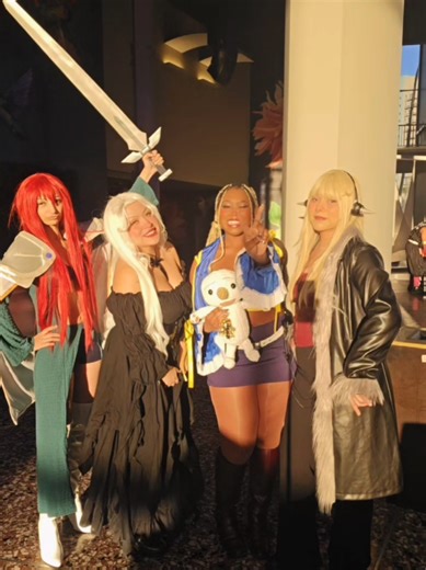 fairy tail group check (and then i never saw my plue plush again 🥲) erza @juliemovingcastle mirajane @lucy Lexus @marcy #fyp #fairytail #cosplay
