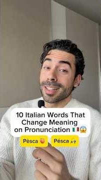 10 Italian Words That Change Meaning Based on Pronunciations 🇮🇹 #italian #learnitalian