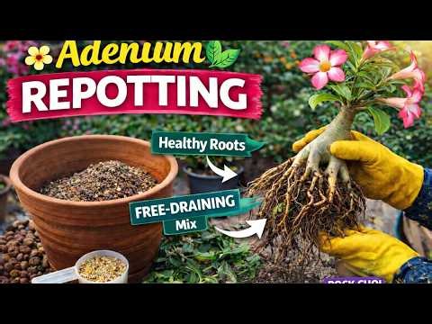 🌺 Desert Rose Repotting | Secret to Healthy Roots & More Flowers