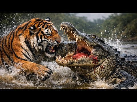 crocodile vs tiger fight