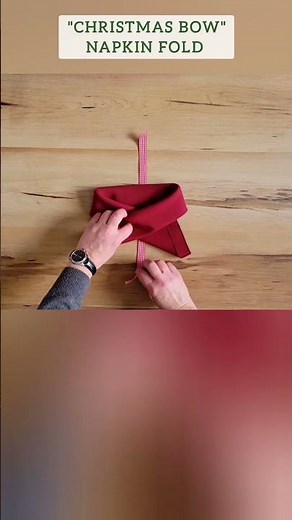 Try This Christmas Bow Napkin Folding For Your Halliday Table Setting/ Quick and Easy Folding Idea