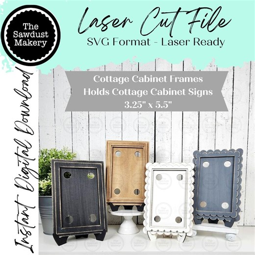 Cottage Cabinet Interchangeable Sign Frame Bundle SVG | Home Decor SVG | Laser Cut File | Interchangeable Shelf Sitter SVG - Etsy