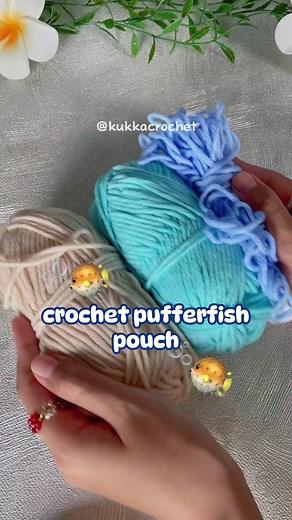 Crochet Pufferfish Drawstring Pouch Tutorial