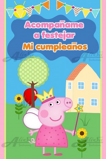 Invitación Digital de Peppa Pig para Cumpleaños