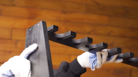 Wooden Gun Rack with Holder, Indoor Floor Standing Rifle Rack, Gun Display Storage for Home or Garage Storage, Holds 10 Long guns and 8 handguns(Walnut)