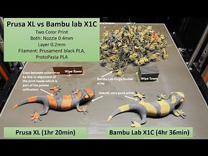Prusa XL vs Bambu Lab X1C lizard print