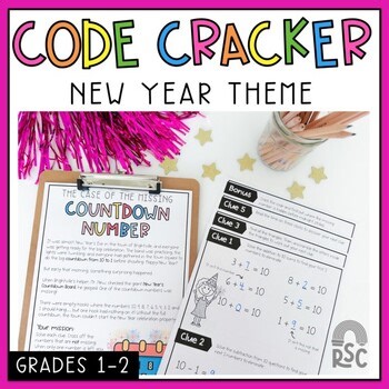New Year Math Code Cracker - Grade 1 & 2 Escape Room