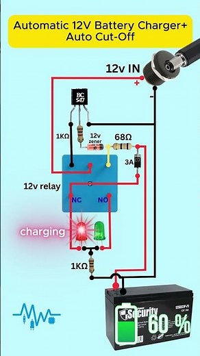 Smart 12V Auto Cut-Off Charger Circuit #Shorts #charger #automatic