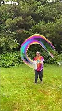 Man Creates Large Snake Out Of Water Bubbles