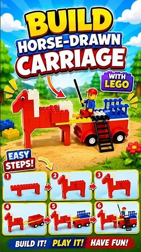 DIY Lego Horse Carriage: Step by Step Build & ASMR #asmr #diy #buildingblocks #lego #asmrvideo