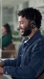 Headset Man Customer Service Agent Office Stock Footage Video (100% Royalty-free) 3779903081 | Shutterstock
