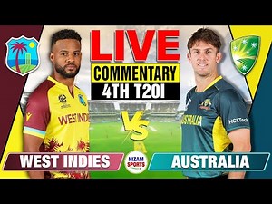 🔴Live: West Indies vs Australia | 4th T20I | Live Cricket Score & Commentary