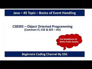 Java Event Handling | Basics of Event Handlers | Adapter Class | Program | OOP | Tamil | 58