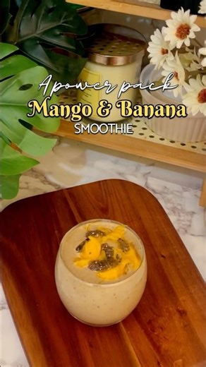 Banana Mango Smoothie 🥭🍌 | Power-Packed with Nuts & Seeds 🌿 #healthysmoothie