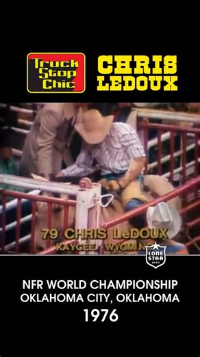 Truck Stop Chic on Instagram: "Chris LeDoux won the 1976 PRCA World Championship in bareback bronc riding at the National Finals Rodeo in Oklahoma City, earning the gold buckle after a full season on the road. It capped his run as one of the toughest riders in the sport and cemented his reputation long before most fans knew him for his music. Follow @lonestarbeer another legend of rodeo #americana #rodeo #country"