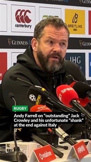 Ireland head coach Andy Farrell on the “outstanding” Jack Crowley, the Munster man’s unfortunate “shank” at the end against Italy, and his role in a superb Robert Baloucoune try | Irish Examiner Sport