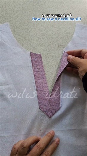 Easy neckline slit sewing tutorial #sew #sewingtutorial | Wilis idrati