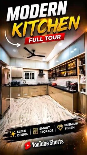 Modern Kitchen Full Tour 😍 | Luxury Look in Budget #vishalfurniture #shortvideo #kichen