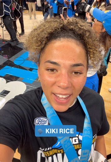 🗣️ Kiki Rice shouts out Bruins fans after @UCLA WBB goes B2B at the B1G tournament 🤩