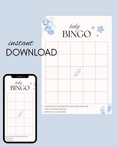 Baby Shower Bingo Game Printable: Fun Activity (digital Download) - Etsy Australia