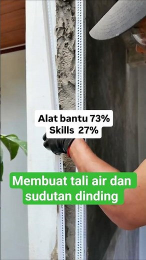 Membuat sudutan dan tali air menggunakan corner bead dan skirting liner #renovation #cornerbead