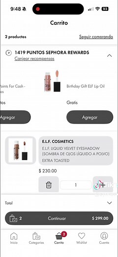 Ya puedes canjear tu regalo de cumpleaños en @Sephora México #sephora #sephoramx #elfcosmetics #maquillaje #ofertassephora