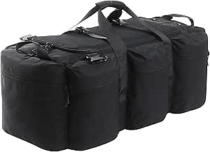 105L Military Tactical Duffle Bag For Men, Extra Large Army Duffle Bag Heavy Duty Deployment Bag, Military Duffel Bag Backpack Outdoor Gear (Black)