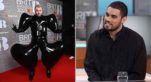 ​​Sam Smith's iconic latex Brit Awards outfit was inspired by the designer's dog - AOL