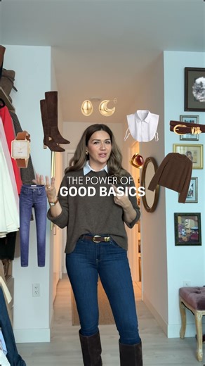 Danira • Style made Simple on Instagram: "Having a great repertoire of basic pieces literally saves me on days I either don’t have the will or the time to really think about an outfit 🪄 These are also usually pieces I will spend more money on because I know I’ll wear them over and over and over and over again 🤍 Comment “basics” for outfit or check the brands below 🫶🏼 Jeans: @levis Top: @onequince Shoes: @vincecamuto Faux collar: @amazonfashion Watch: @ninewest 🍂 https://liketk.it/5xQiS #ltk